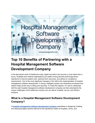 Hospital Management Software Development Company