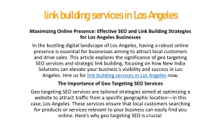 link building services in Los Angeles