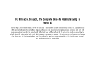 DLF Pinnacle, Gurgaon_ The Complete Guide to Premium Living in Sector 43