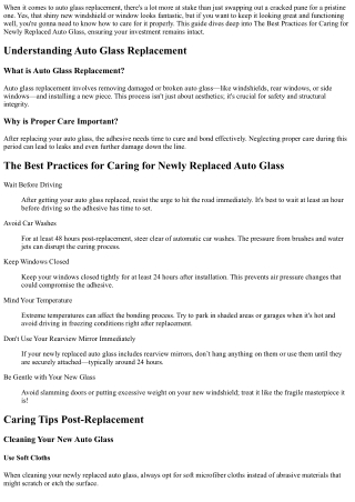 when it comes to auto glass replacement there