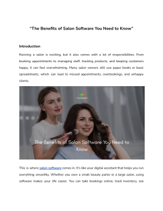 The Benefits of Salon Software You Need to Know