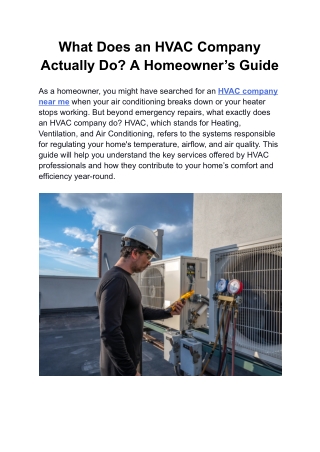 What Does an HVAC Company Actually Do_ A Homeowner’s Guide
