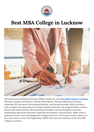 Best MBA College in Lucknow