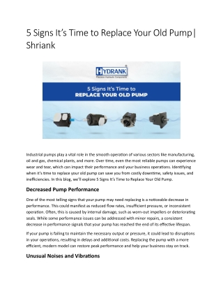 5 Signs It’s Time to Replace Your Old Pump