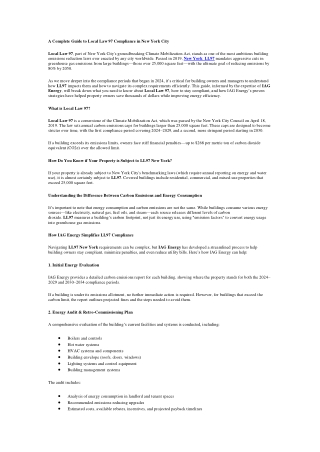 a complete guide to local law 97 compliance