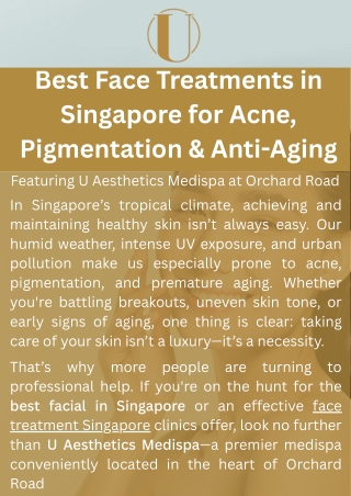 Best Face Treatments in Singapore for Acne, Pigmentation & Anti-Aging