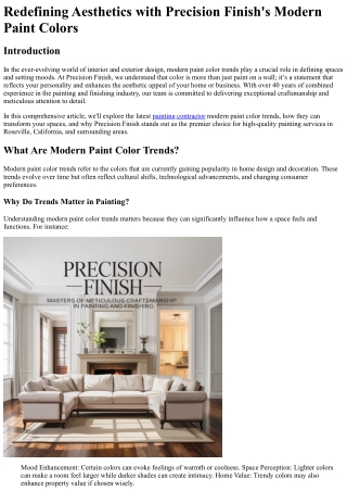 Redefining Aesthetics with Precision Finish_s Modern Paint Colors