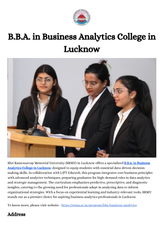 b b a in business analytics college in lucknow