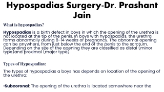 Hypospadias Surgery-Dr. Prashant Jain
