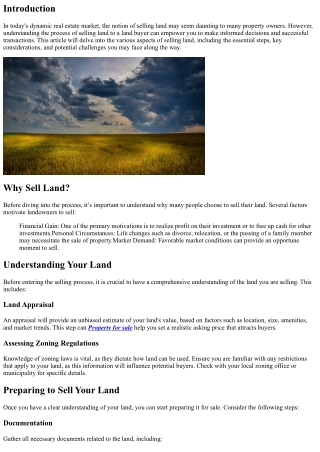 Understanding the Process of Selling Land to a Land Buyer