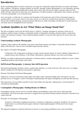Aesthetic Qualities in Art: What Makes an Image Stand Out?