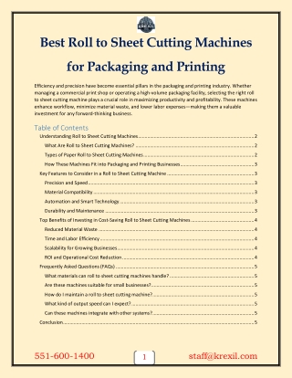 Best Roll to Sheet Cutting Machines for Packaging and Printing