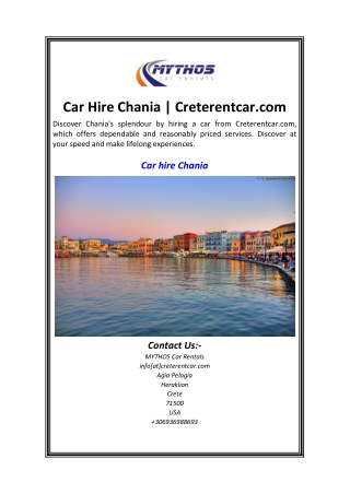 Car Hire Chania  Creterentcar.com