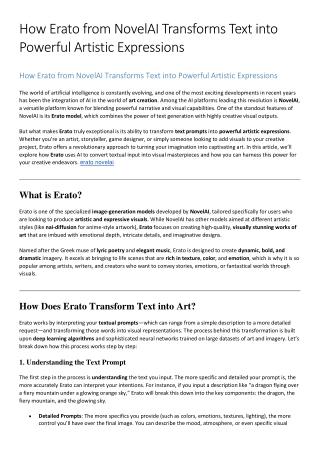 how erato from novelai transforms text into