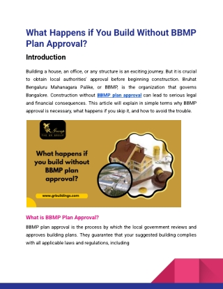 What Happens if You Build Without BBMP Plan Approval_Gr Group