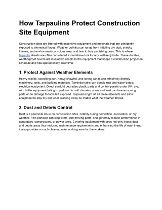 How Tarpaulins Protect Construction