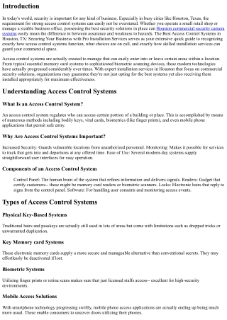 The Most Effective Access Control Systems in Houston, TX: Protecting Your Busine
