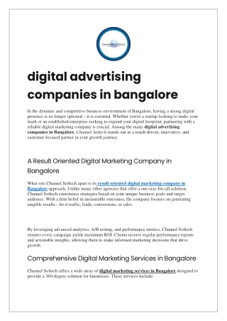 digital advertising companies in bangalore