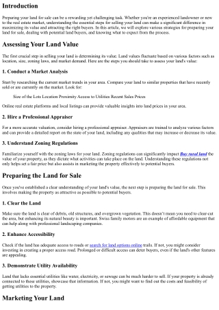 Preparing Your Land for Sale: Essential Steps