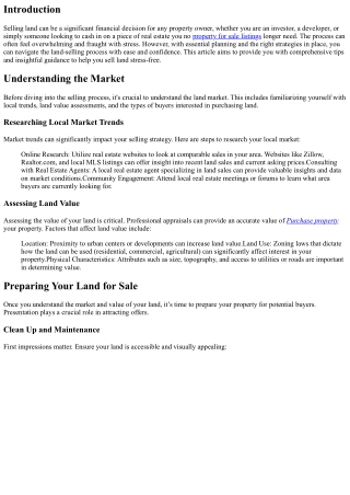 Sell Land Stress-Free: Essential Planning Tips