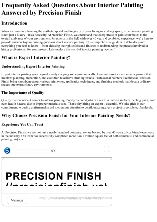 Frequently Asked Questions About Interior Painting Answered by Precision Finish
