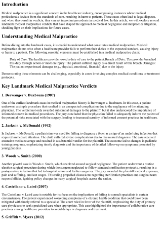 Case Study: Landmark Medical Malpractice Verdicts