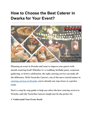 Best Caterers in Dwarka | Wedding Caterers Near me | Vastavika Caterers
