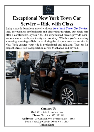 exceptional new york town car service ride with