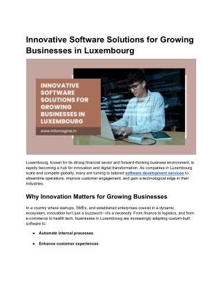 Innovative Software Solutions for Growing Businesses in Luxembourg