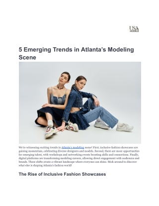 5 Emerging Trends in Atlanta’s Modeling Scene