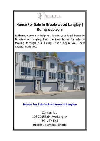 House For Sale In Brookswood Langley  Rufhgroup.com