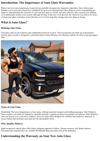 Understanding the Warranty on Your New Auto Glass