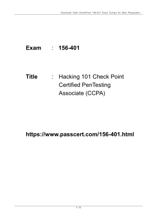 download valid checkpoint 156 401 exam dumps