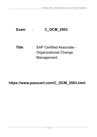 C_OCM_2503 Organizational Change Management Dumps