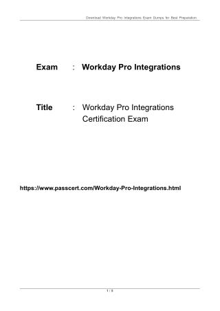 Workday Pro Integrations Certification Exam Dumps