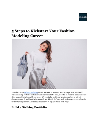 5 steps to kickstart your fashion modeling career