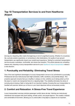 top 10 transportation services to and from