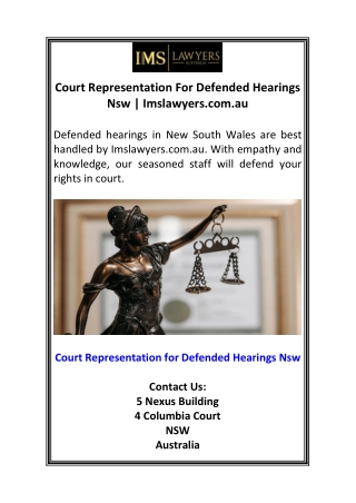 Court Representation For Defended Hearings Nsw  Imslawyers.com.au