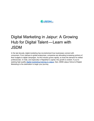 digital marketing in jaipur a growing