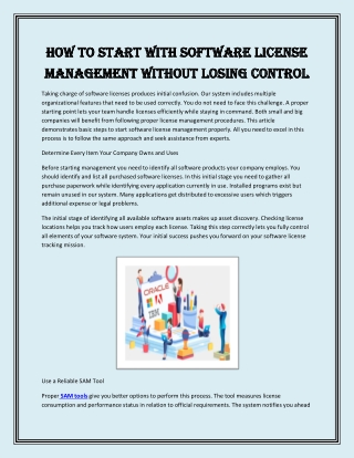 How to Start with Software License Management Without Losing Control