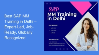 Best SAP MM Training in Delhi – Expert-Led, Job-Ready, Globally Recognized