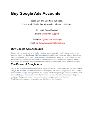 Buy Google Ads Accounts
