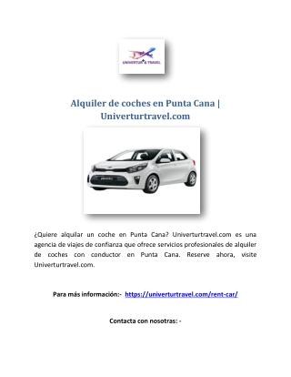 Alquiler de coches en Punta Cana | Univerturtravel.com