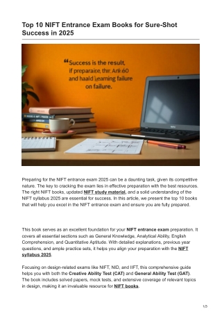 Top 10 NIFT Entrance Exam Books for Sure-Shot Success in 2025