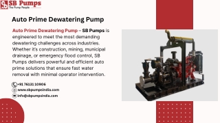 Auto Prime Dewatering Pump