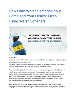 how hard water damages your home and your health