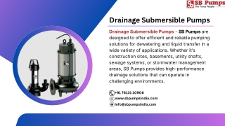 Drainage Sumersible Pumps