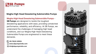 Megha High Head Dewatering Submersible Pumps