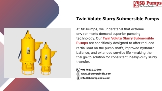 Twin Volute Slurry Submersible Pumps