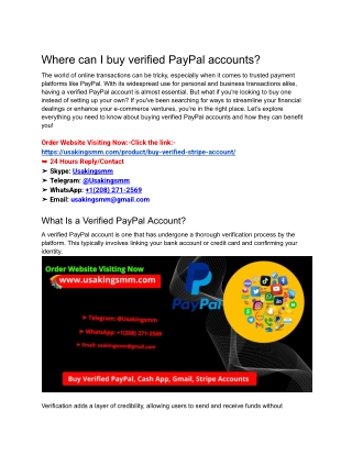 Where can I buy verified PayPal accounts